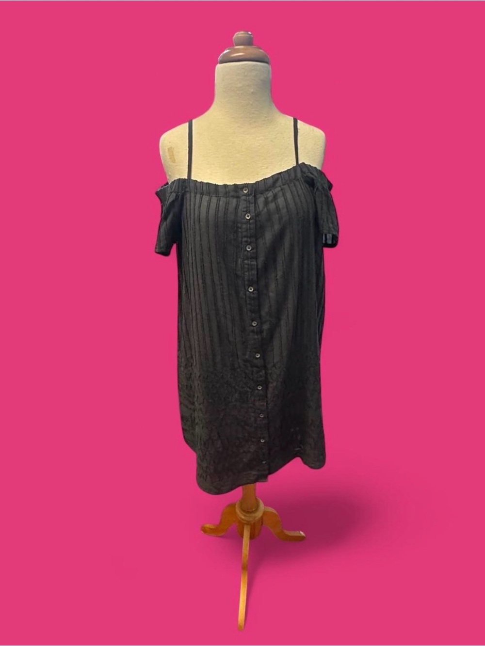 Lou & Grey Button-Front cotton shift dress